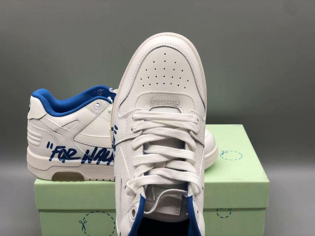 Tênis Off-White Low Tops For Walking White White Dark Blue