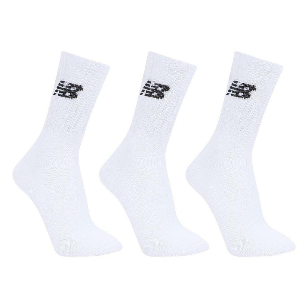 Kit Meia New Balance Cano Alto Logo c/ 3 Pares - Branco