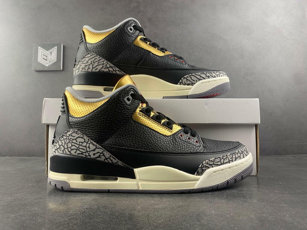 Nike Air Jordan 3 Retro Black Cement Gold
