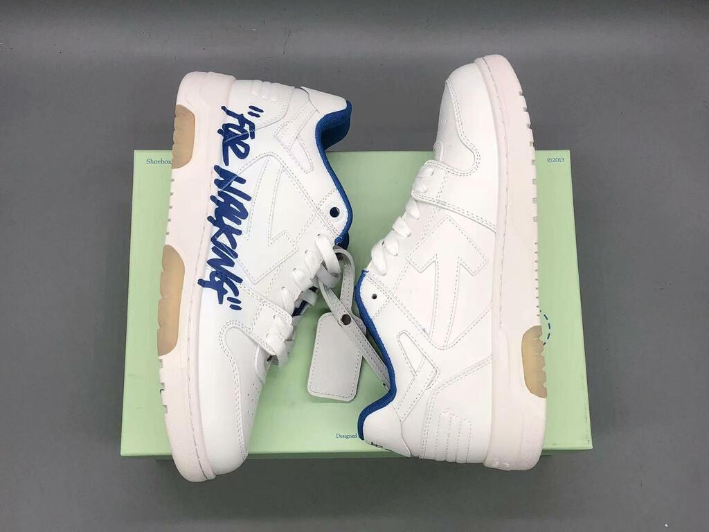 Tênis Off-White Low Tops For Walking White White Dark Blue