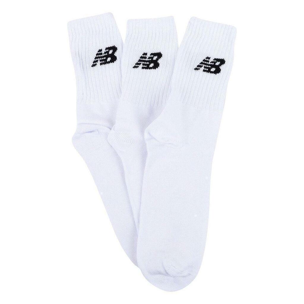 Kit Meia New Balance Cano Alto Logo c/ 3 Pares - Branco