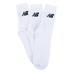 Kit Meia New Balance Cano Alto Logo c/ 3 Pares - Branco
