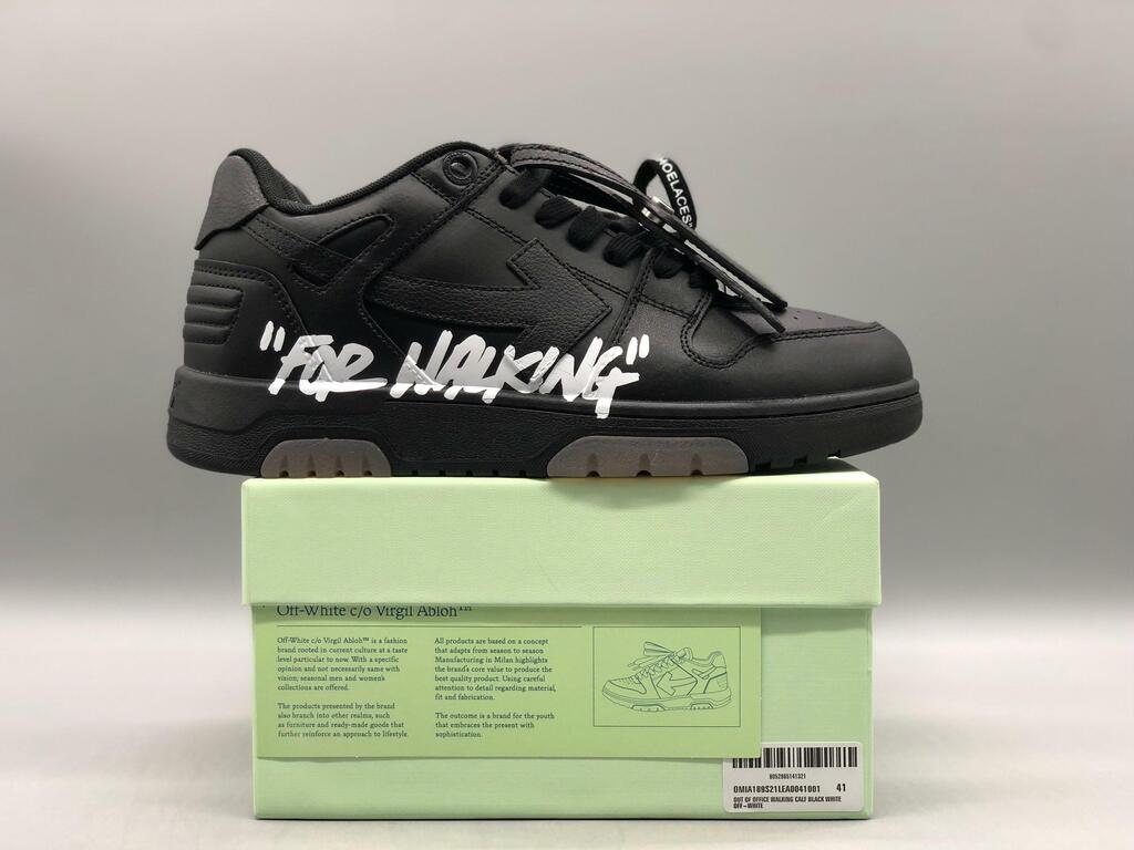 Tênis Off-White Low Tops "For Walking" Black White